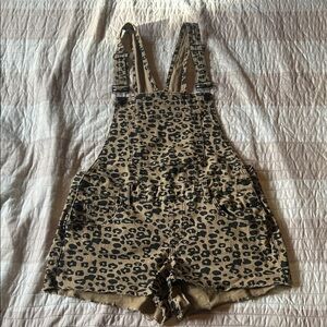 Fashion Nova Leopard Print Women Jeans Overalls